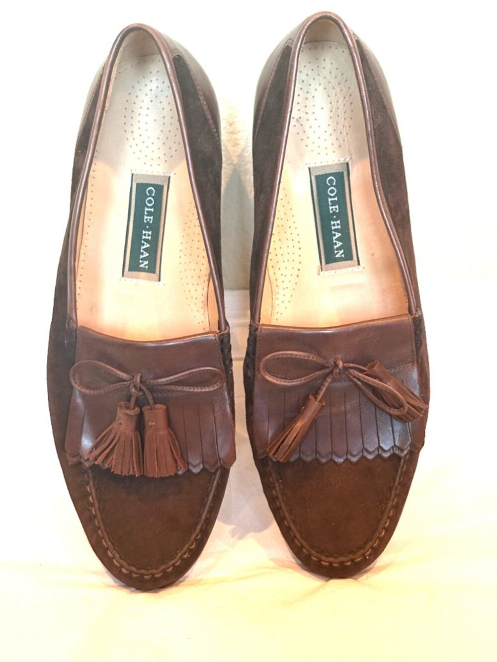 NEW COLE HAAN BROWN SUEDE LEATHER TASSEL LOAFER SHOES SIZE: 12